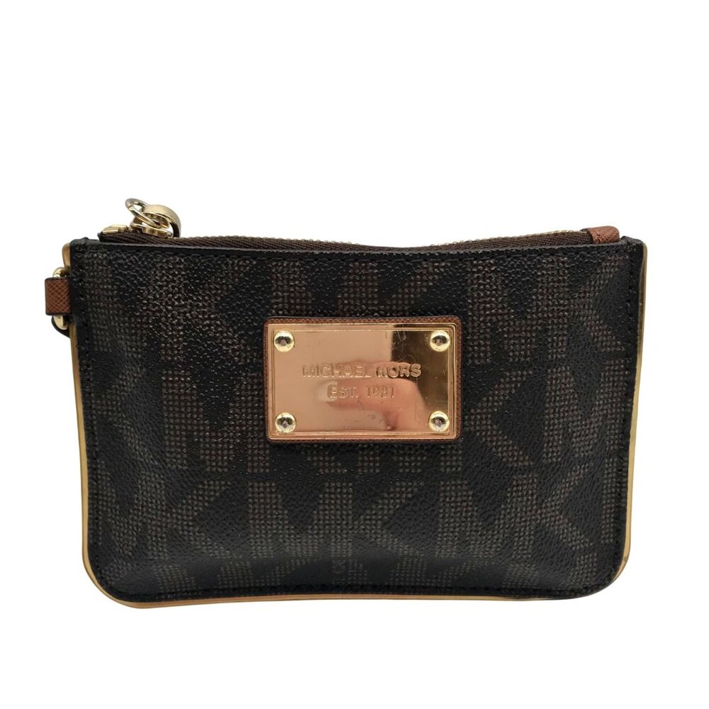 Michael Kors Brown Leather Jet Set Wristlet